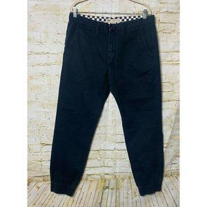 Vans Off The Wall Chino Jogger Pants Skateboard Peg Leg Men's Size 34 Black